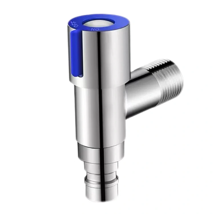 Brushed Blue Handle Stop Valve