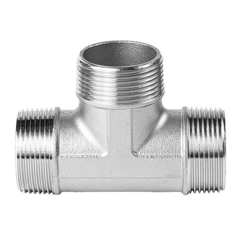 BSP Stainless Steel Female Threaded Tee bakeng sa Plumbing