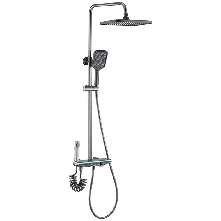 Digital Led Light Piano Key Large Panel Shower Head Set