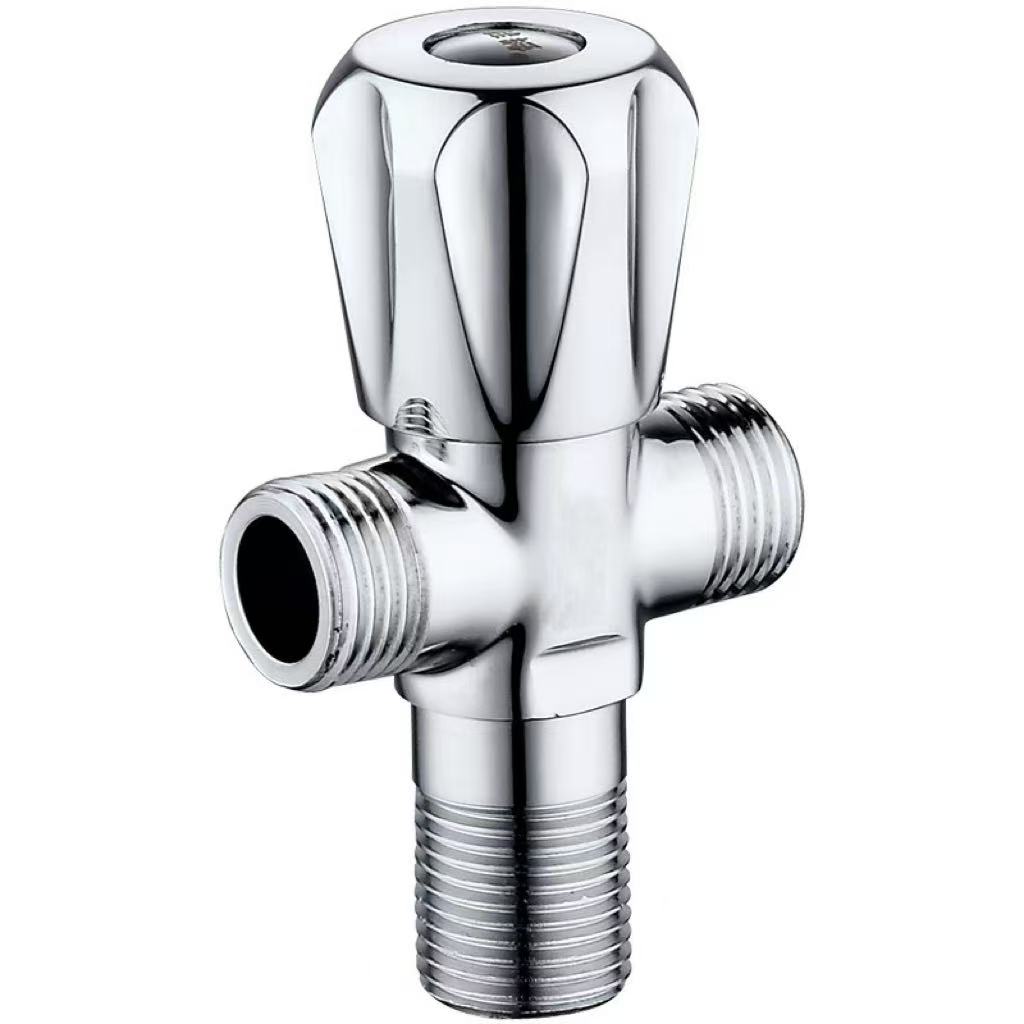 Electroplated Petal Handle Three-Way Diverter Valve