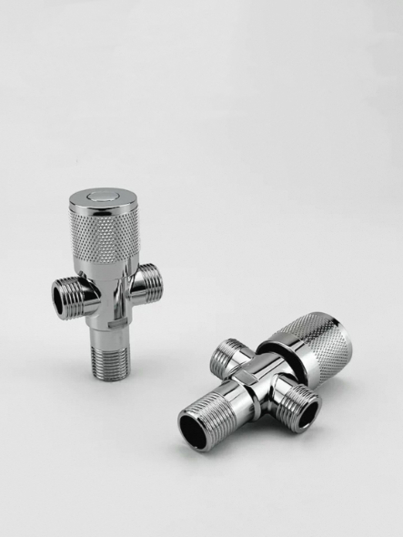 Valve ea Phatlalatso ea Metsi ea Litsela tse tharo tsa Knob-Type Dual-Outlet