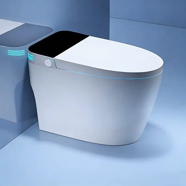 LED Digital Display Automatic Lid Flip-Top Foam Shield Siphon Smart Toilet