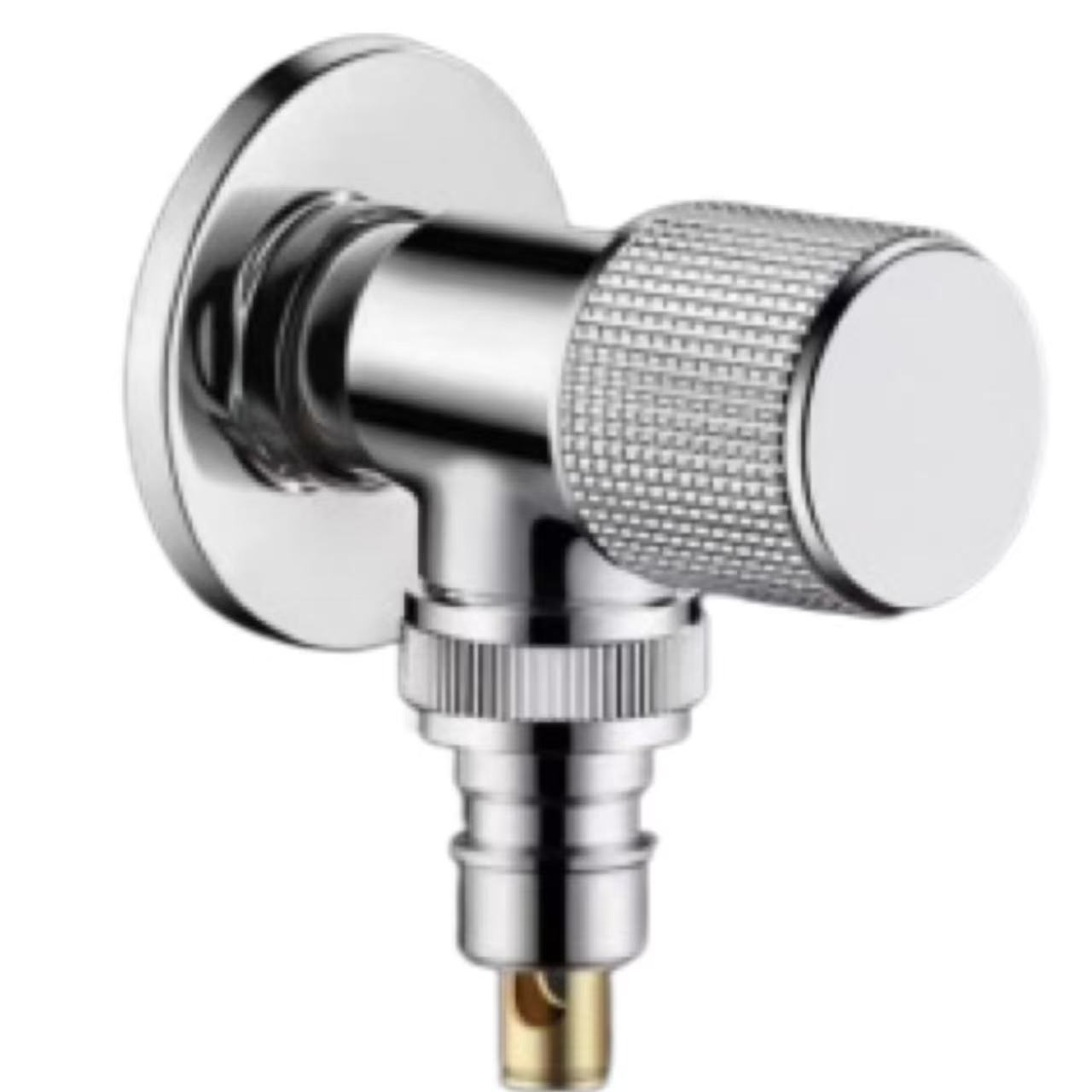Seipone sa Chrome Knurled Knob Mochini oa ho Hlatsoa Setopo sa Metsi a Stop Valve