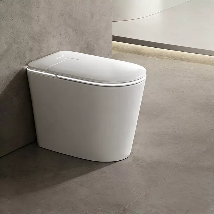 Smart Toilet e nang le Radar Flip Lid Ntle le Moeli oa Khatello ea Metsi