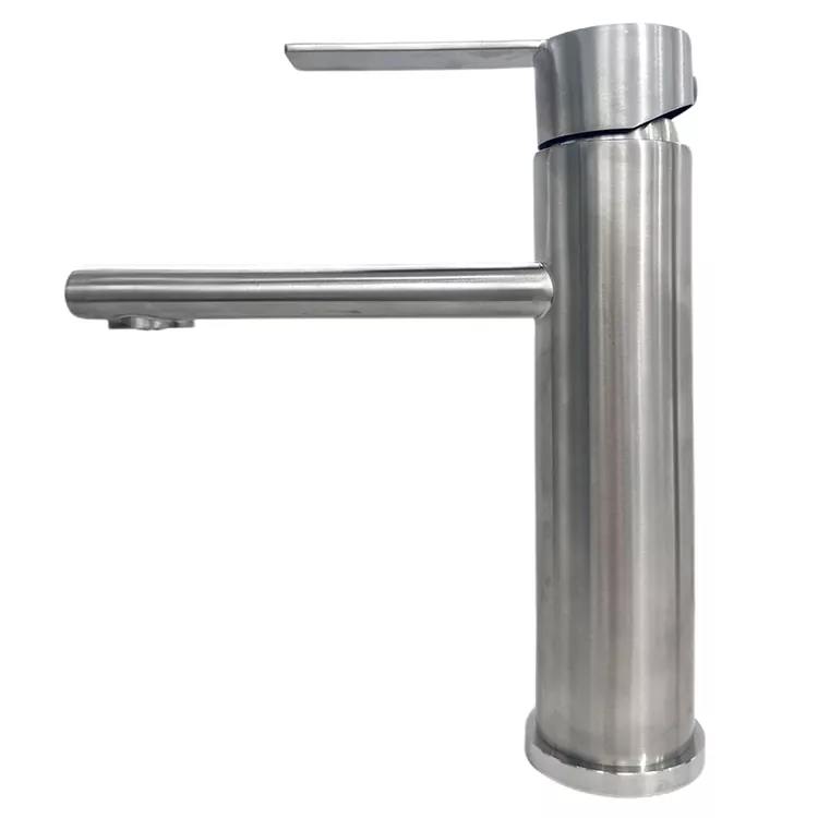 E otlolohileng-Nozzle Cylindrical Brushed Hot And Cold Basin Faucet