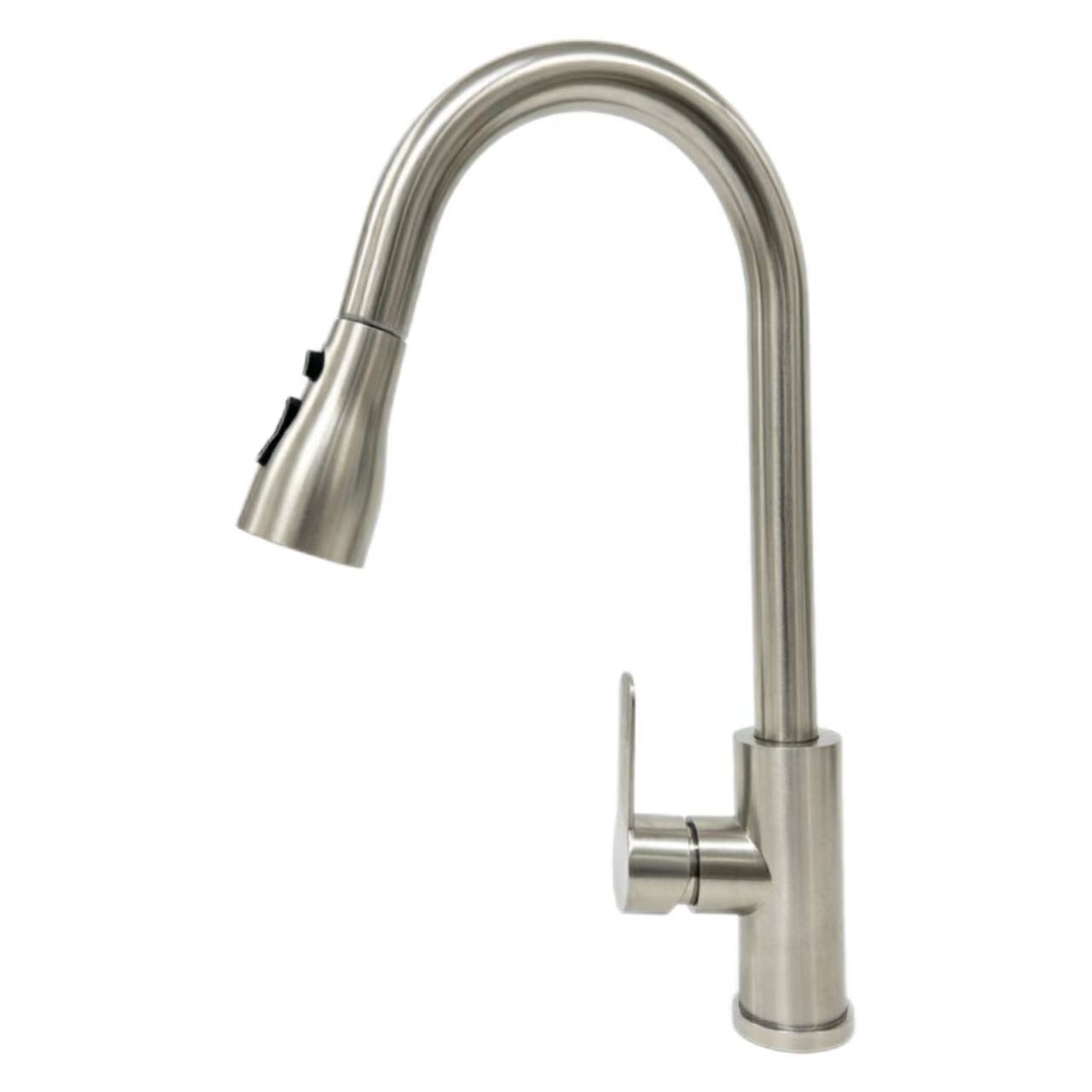 Swan-Neck Pull-Out Kitchen Hot And Cold Faucet